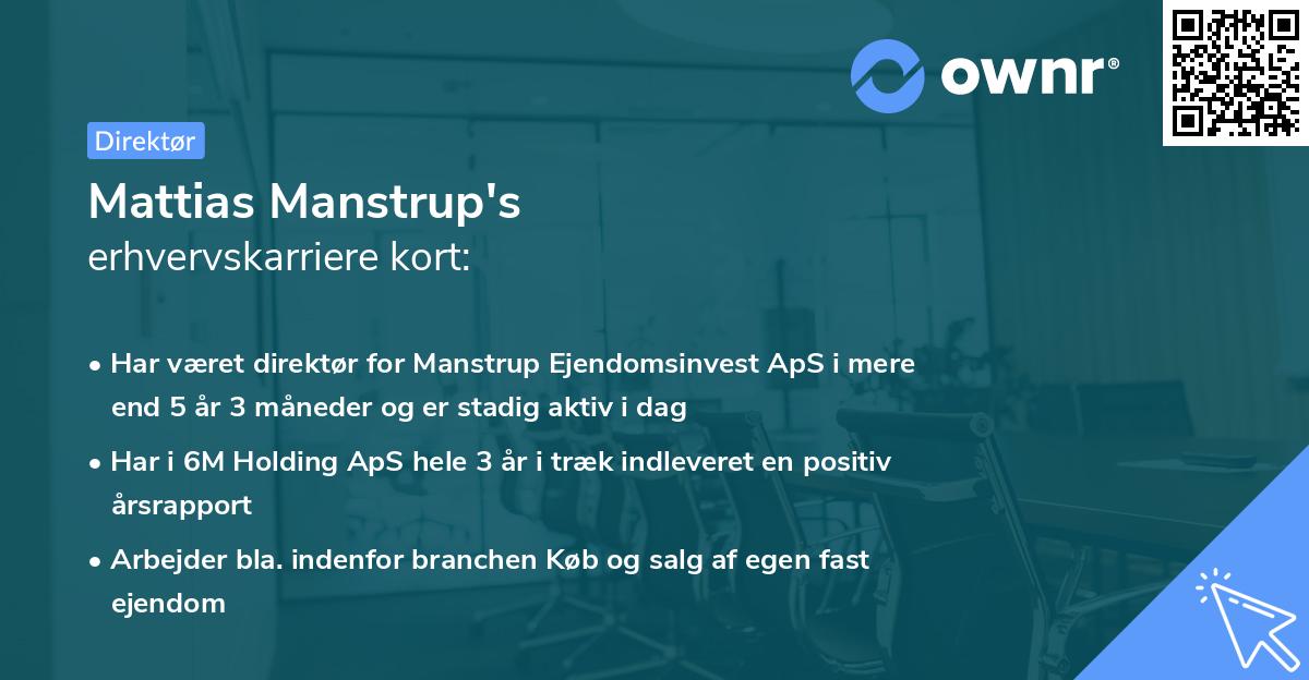 Mattias Manstrup's erhvervskarriere kort