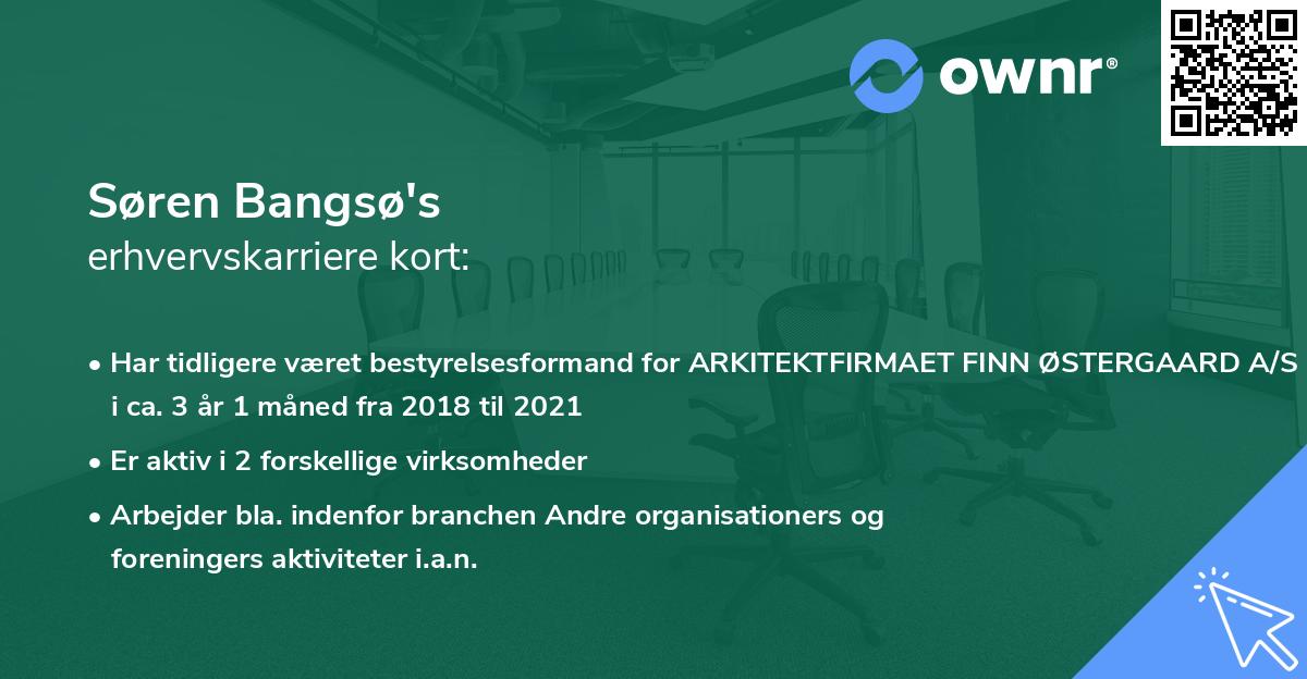Søren Bangsø's erhvervskarriere kort