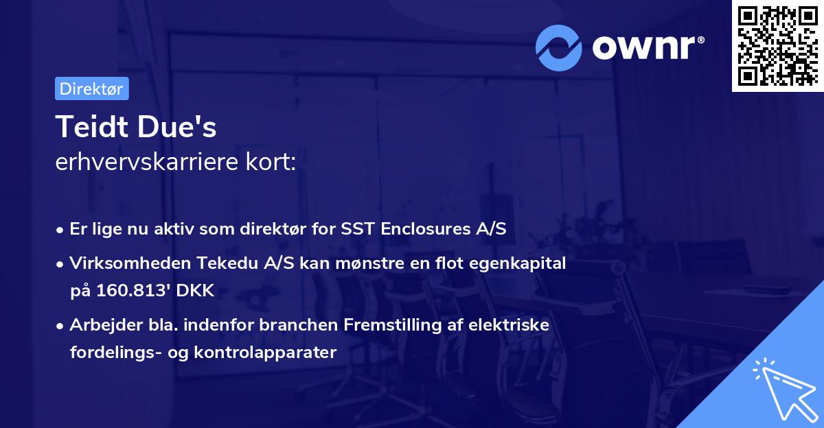 Teidt Due's erhvervskarriere kort