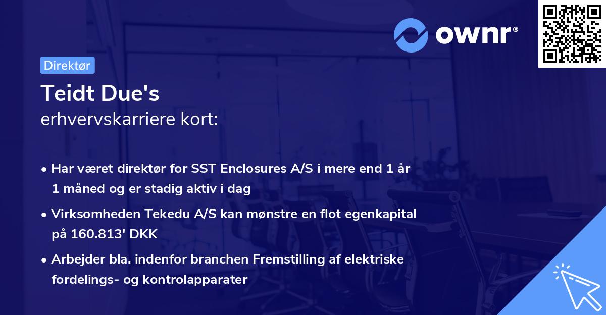 Teidt Due's erhvervskarriere kort