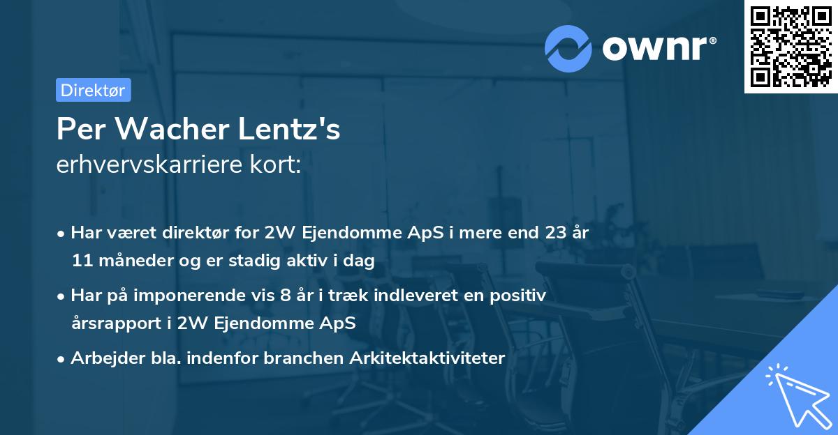 Per Wacher Lentz's erhvervskarriere kort