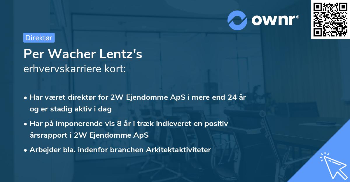 Per Wacher Lentz's erhvervskarriere kort