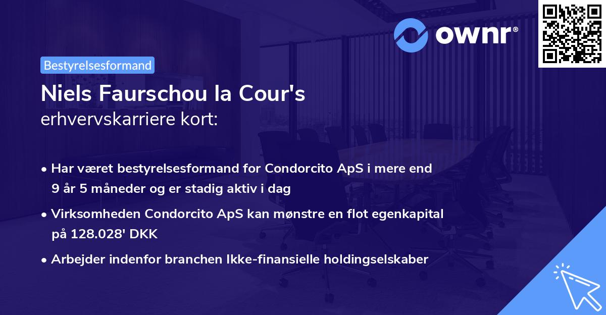 Niels Faurschou la Cour's erhvervskarriere kort