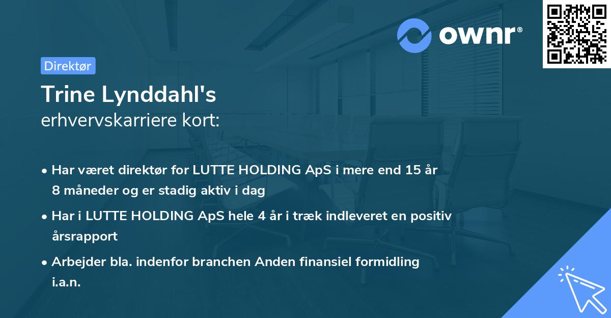 Trine Lynddahl's erhvervskarriere kort