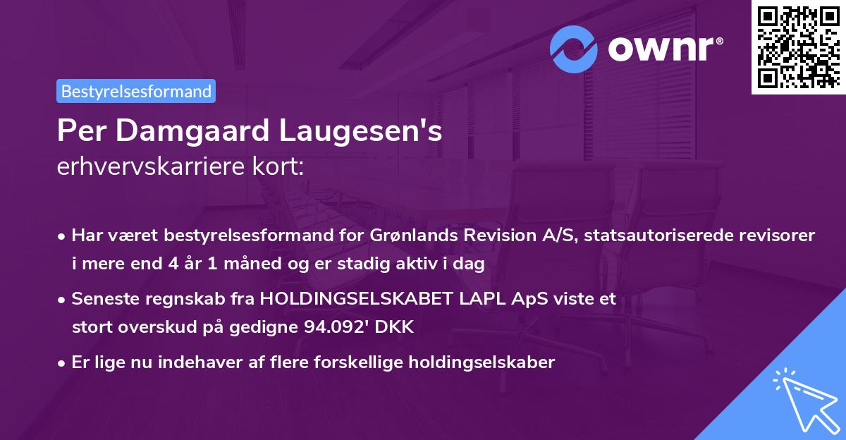 Per Damgaard Laugesen's erhvervskarriere kort