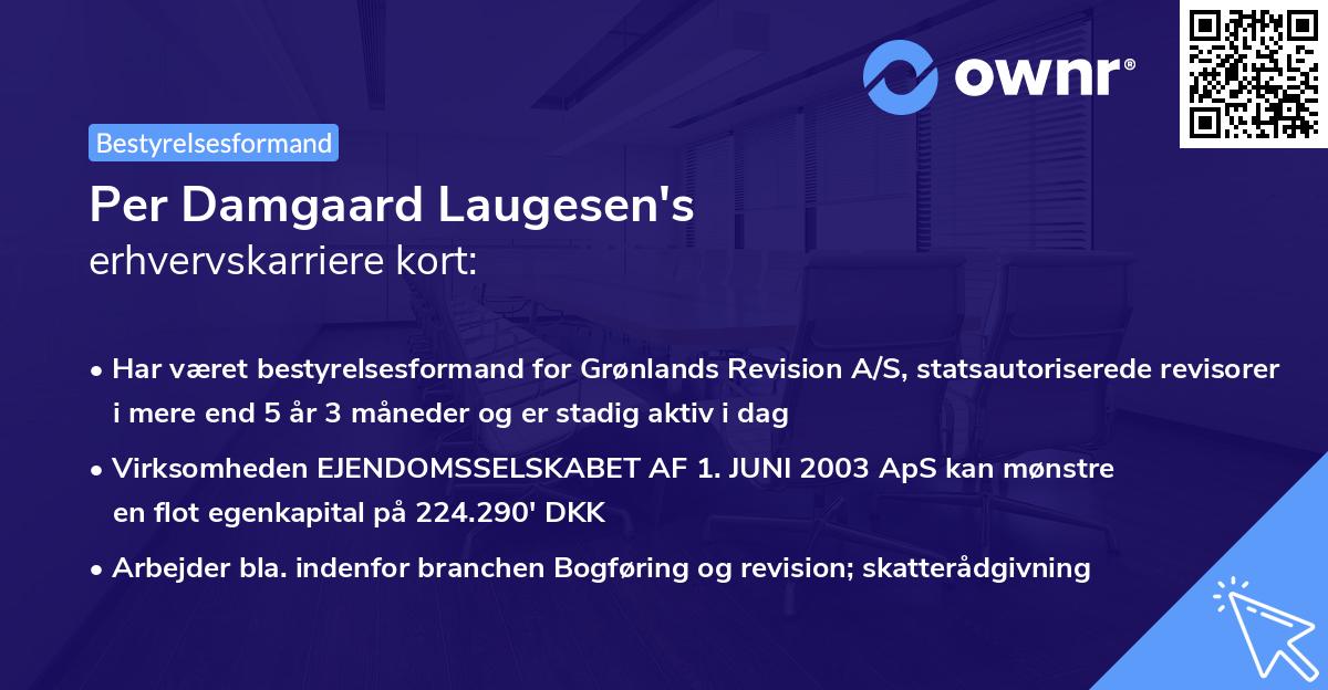 Per Damgaard Laugesen's erhvervskarriere kort