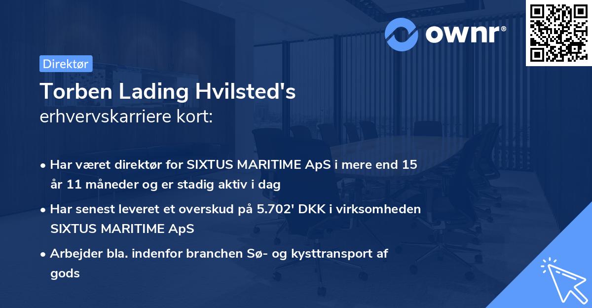 Torben Lading Hvilsted's erhvervskarriere kort