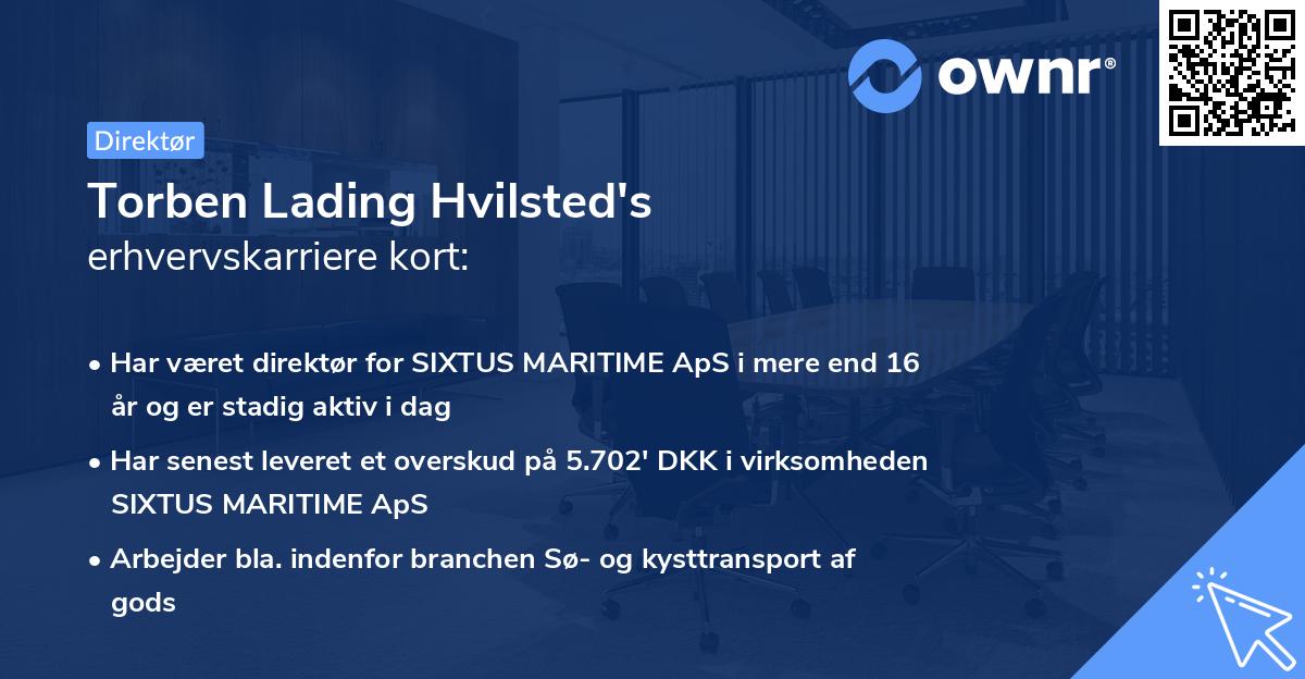 Torben Lading Hvilsted's erhvervskarriere kort