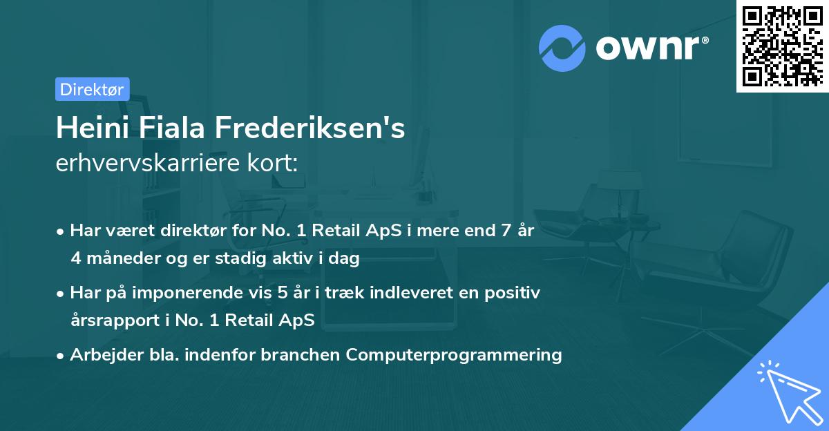 Heini Fiala Frederiksen's erhvervskarriere kort