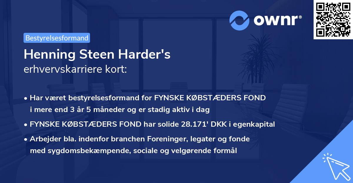 Henning Steen Harder's erhvervskarriere kort