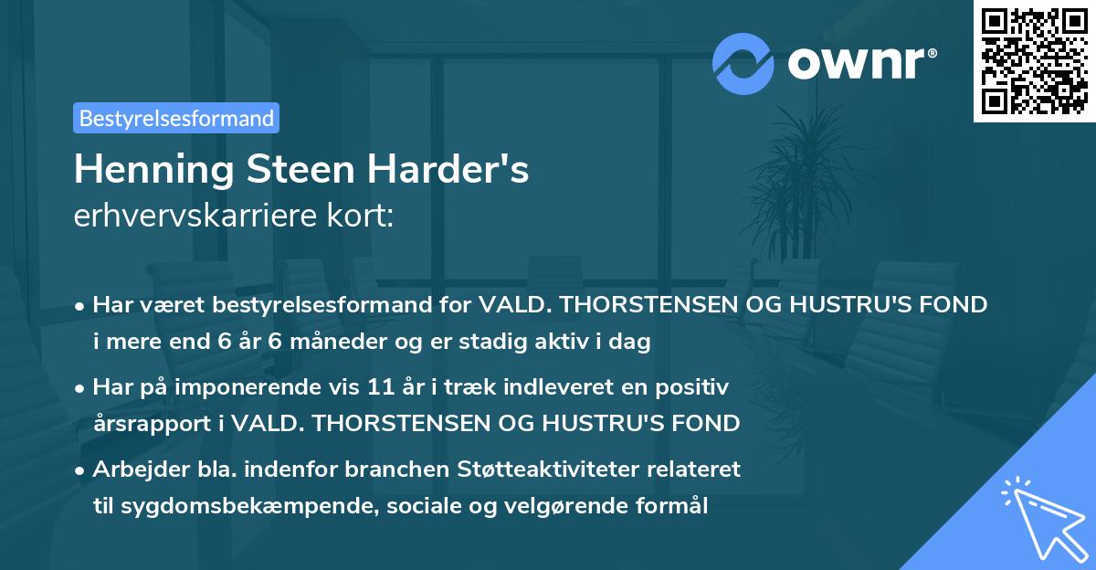 Henning Steen Harder's erhvervskarriere kort