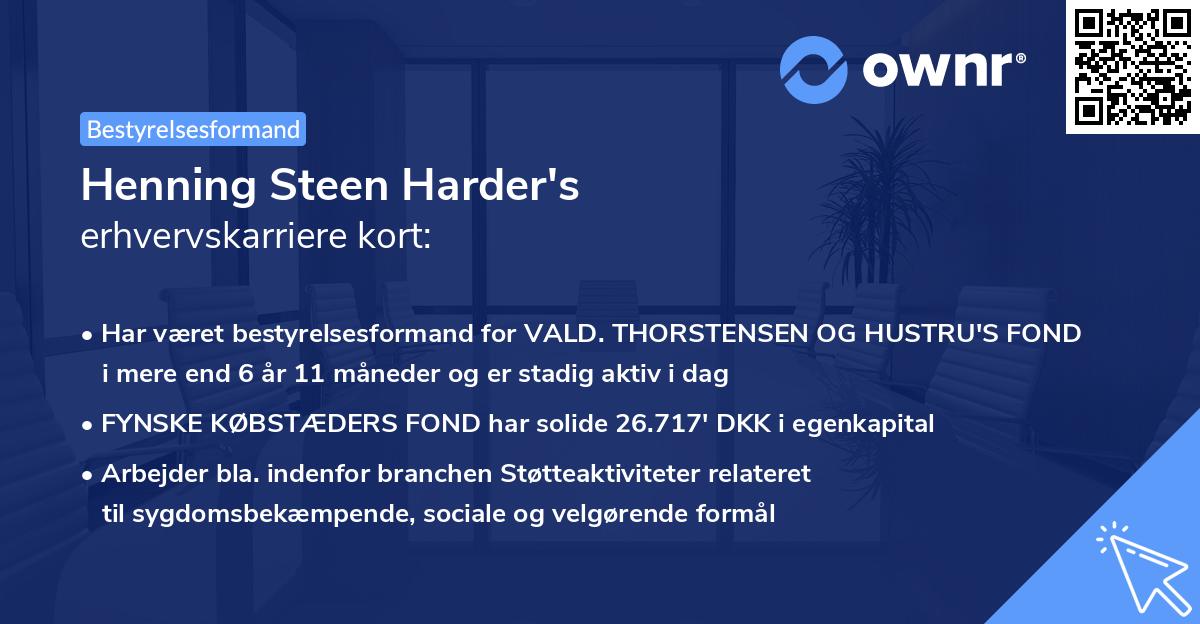 Henning Steen Harder's erhvervskarriere kort