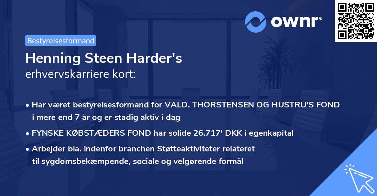 Henning Steen Harder's erhvervskarriere kort