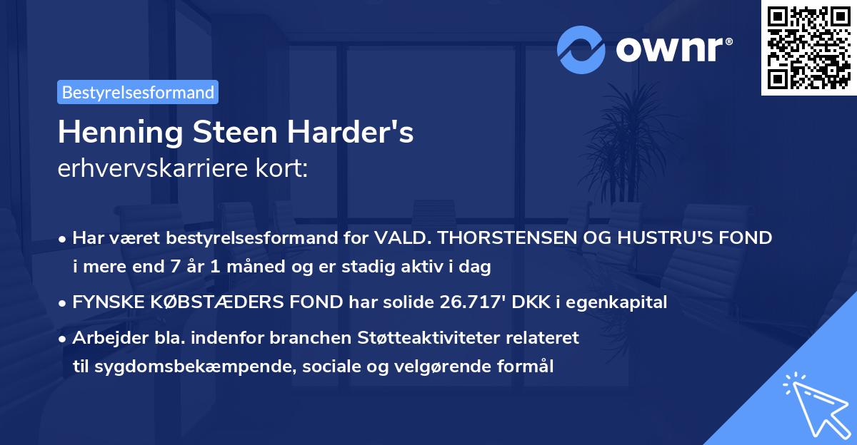 Henning Steen Harder's erhvervskarriere kort