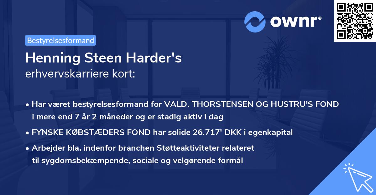 Henning Steen Harder's erhvervskarriere kort