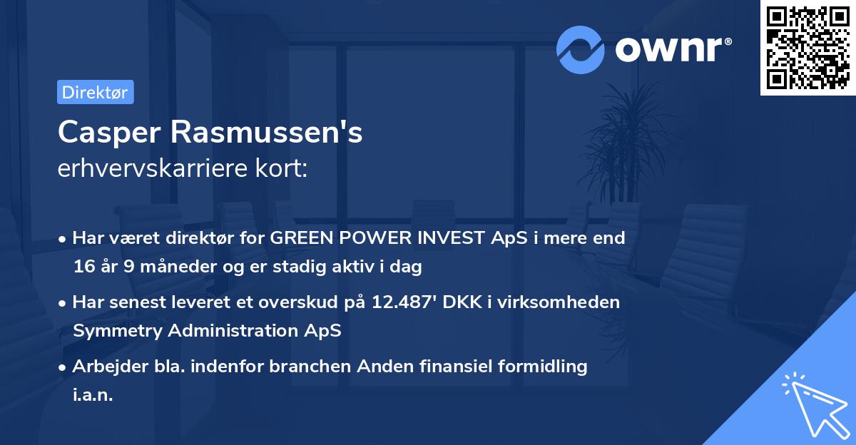 Casper Rasmussen's erhvervskarriere kort
