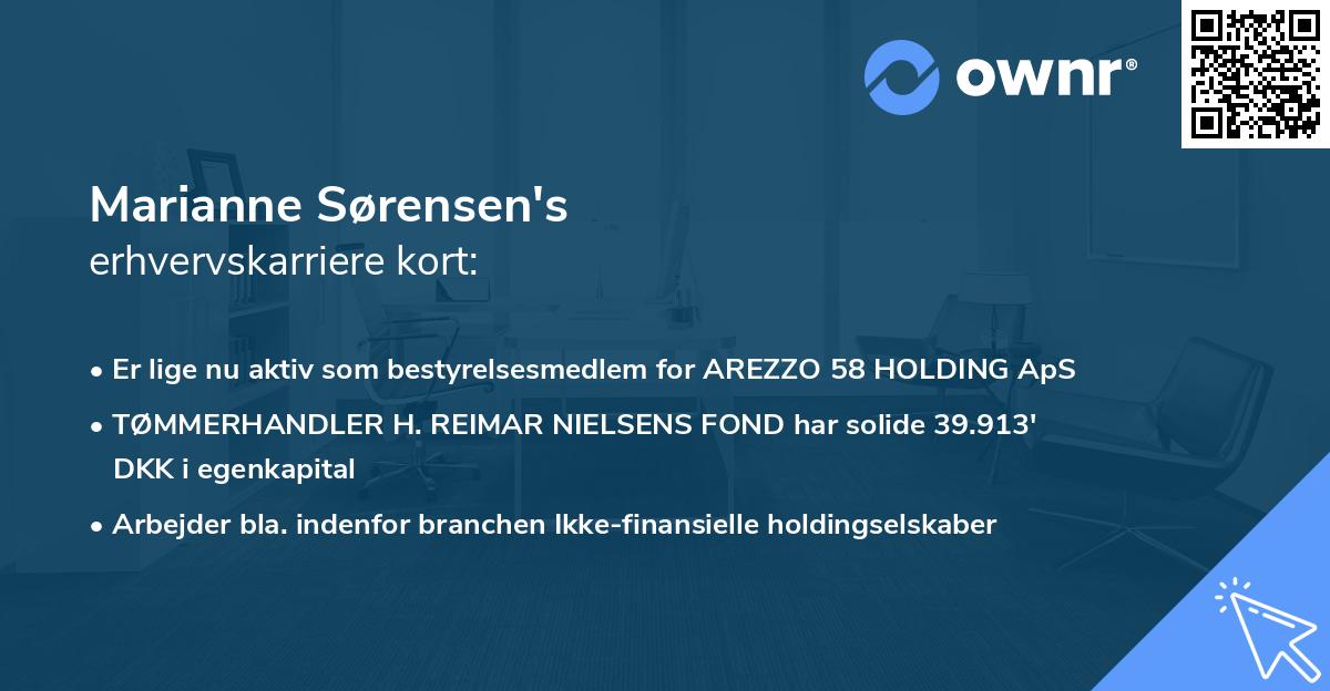 Marianne Sørensen's erhvervskarriere kort