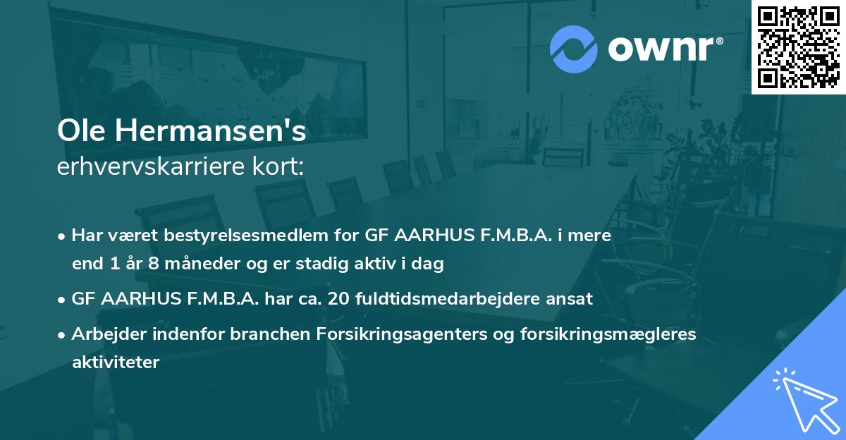 Ole Hermansen's erhvervskarriere kort