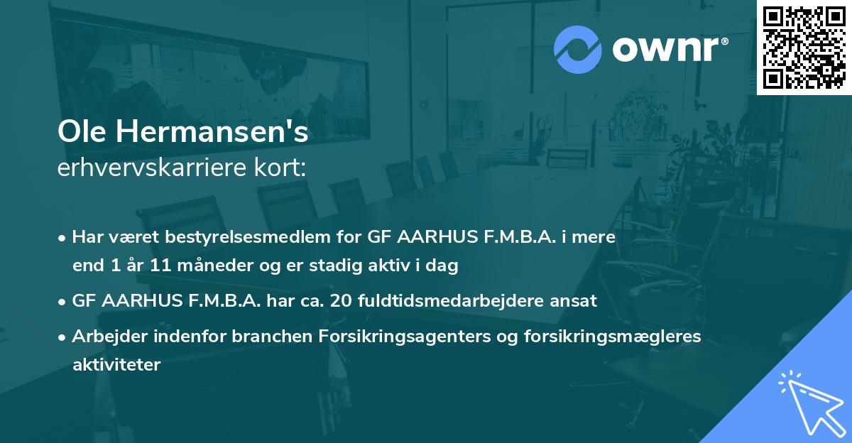 Ole Hermansen's erhvervskarriere kort