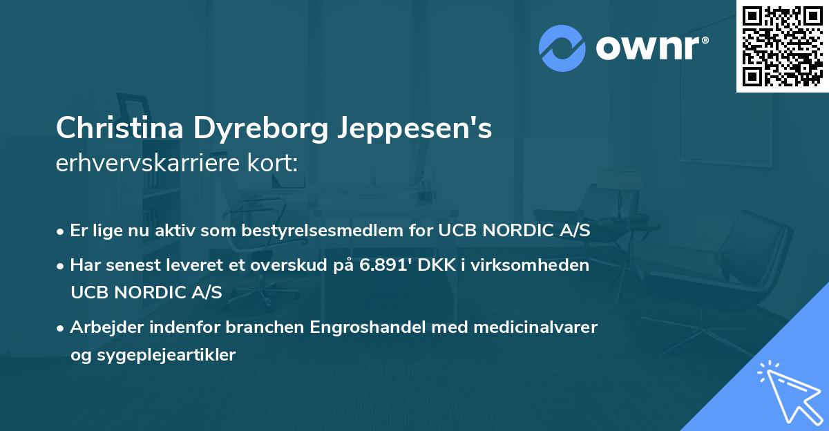 Christina Dyreborg Jeppesen's erhvervskarriere kort