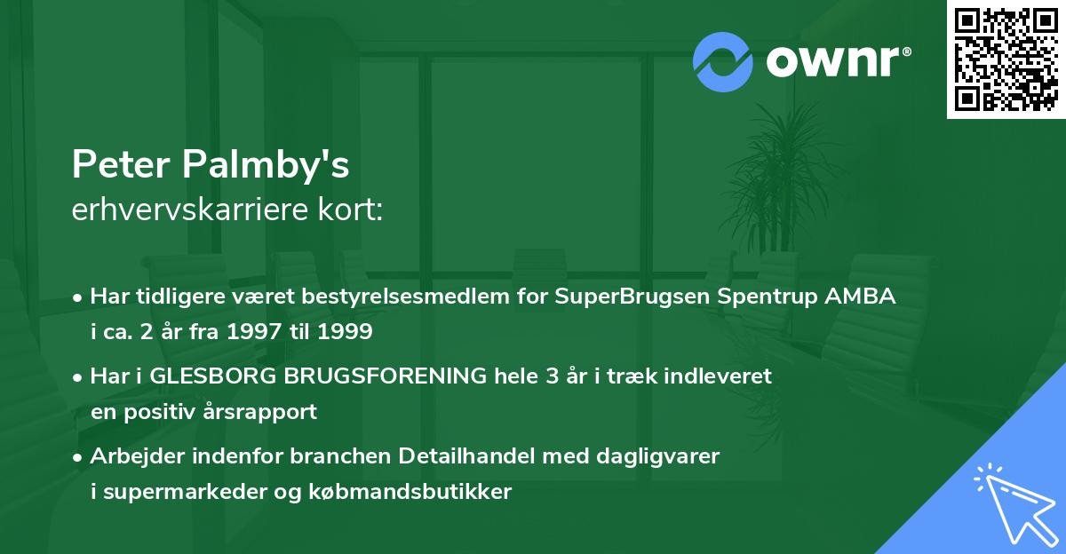 Peter Palmby's erhvervskarriere kort