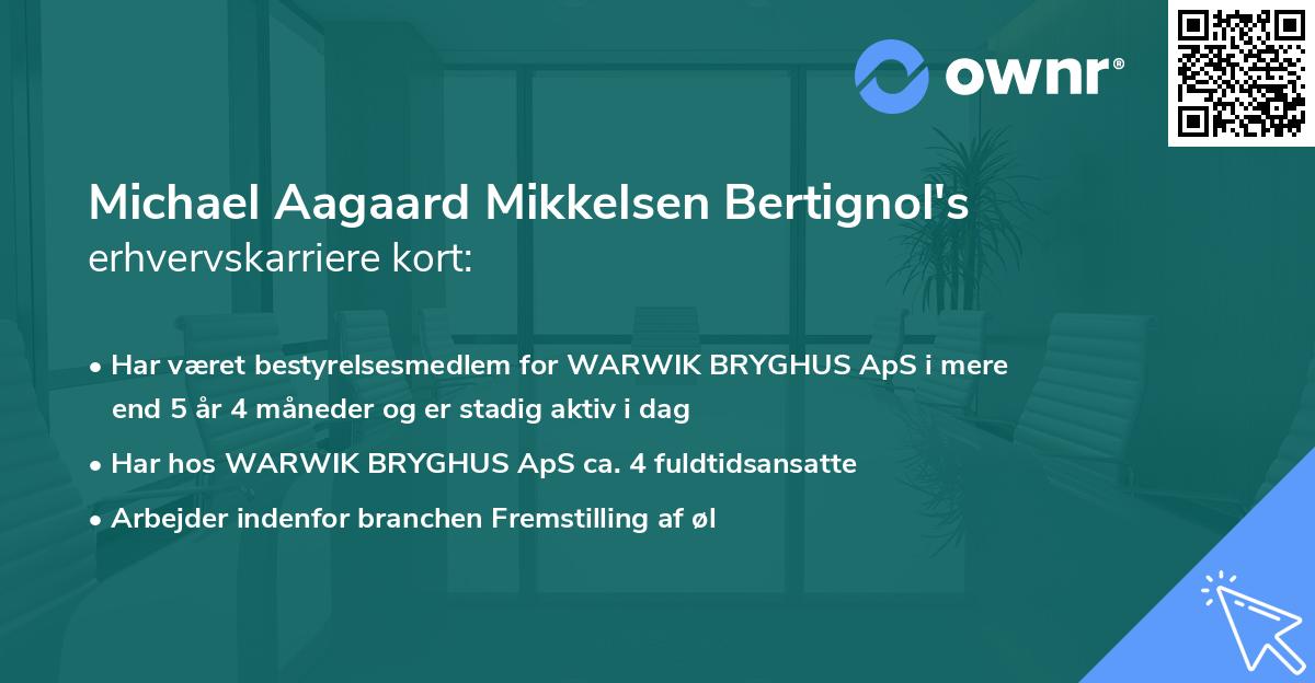 Michael Aagaard Mikkelsen Bertignol's erhvervskarriere kort