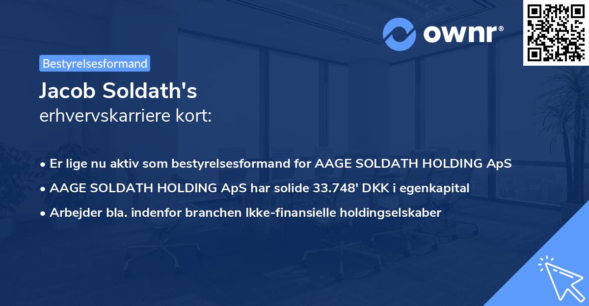 Jacob Soldath's erhvervskarriere kort