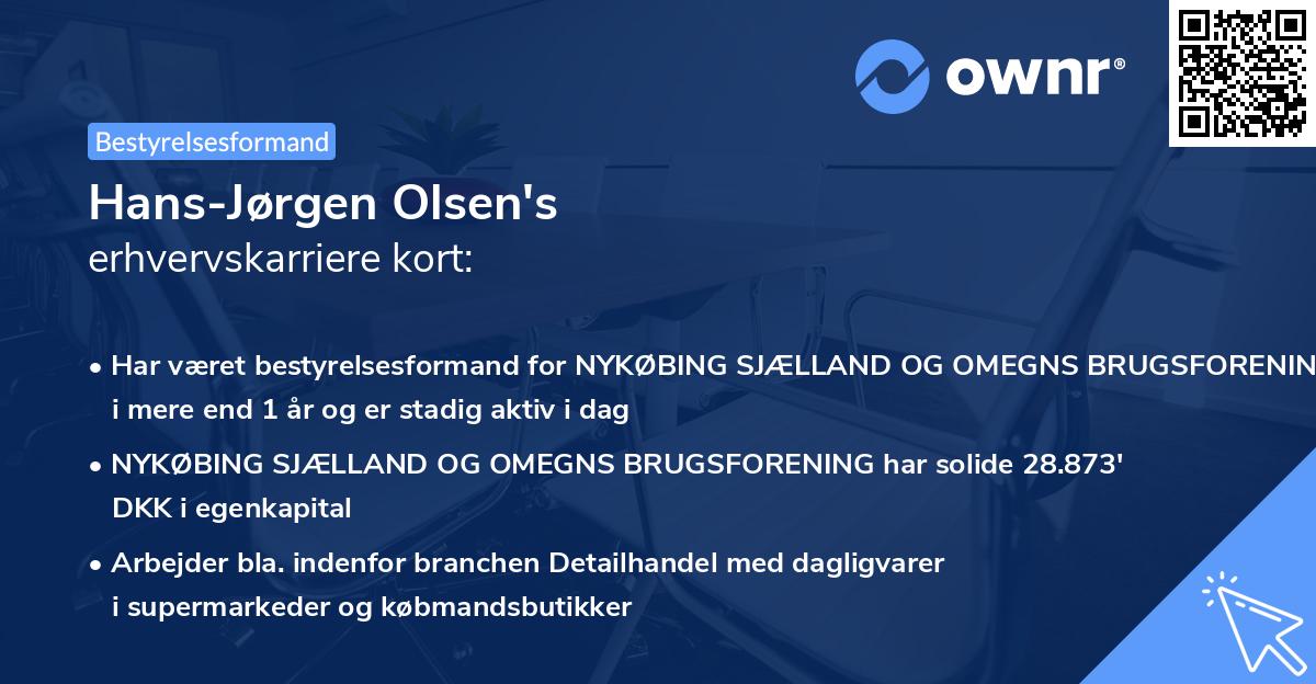 Hans-Jørgen Olsen's erhvervskarriere kort