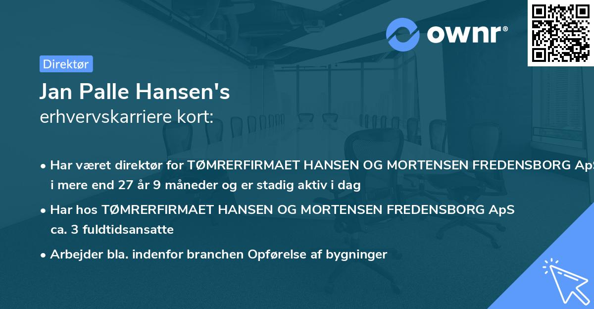 Jan Palle Hansen's erhvervskarriere kort
