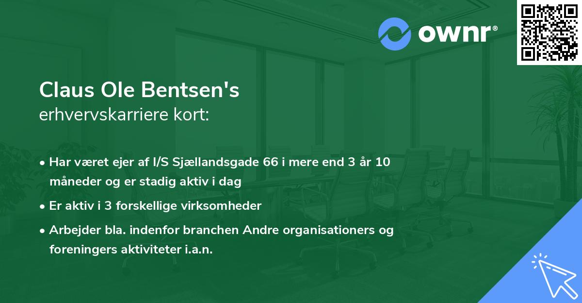 Claus Ole Bentsen's erhvervskarriere kort