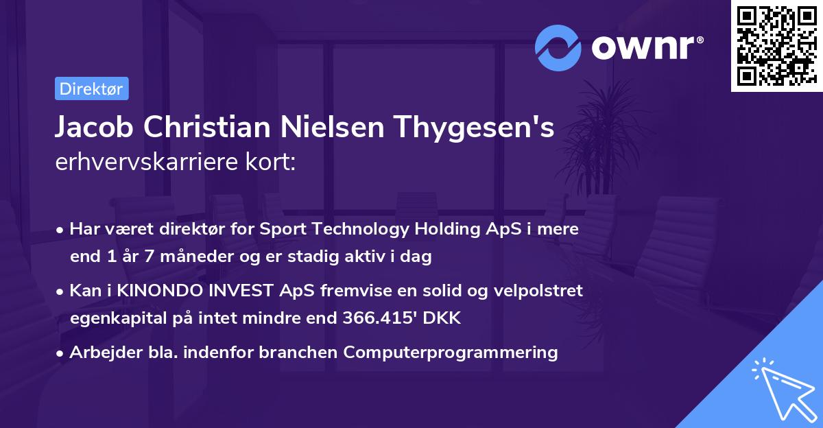 Jacob Christian Nielsen Thygesen's erhvervskarriere kort