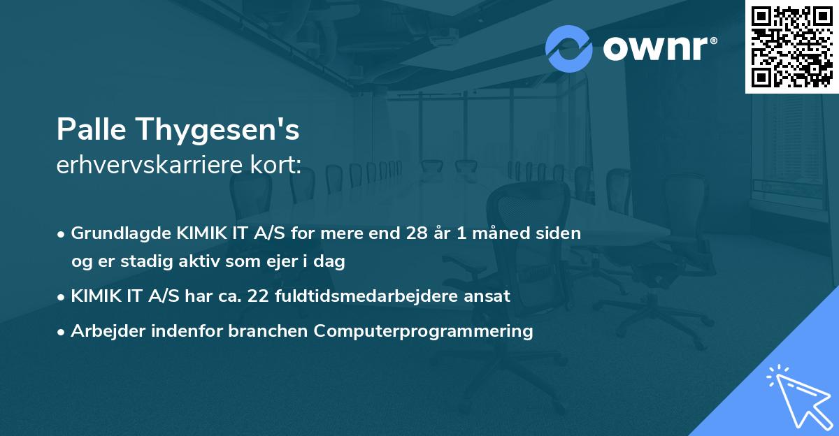 Palle Thygesen's erhvervskarriere kort