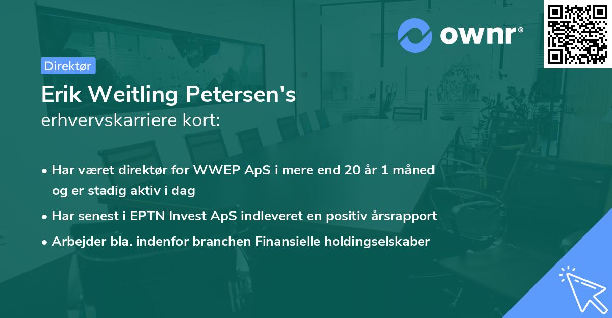 Erik Weitling Petersen's erhvervskarriere kort