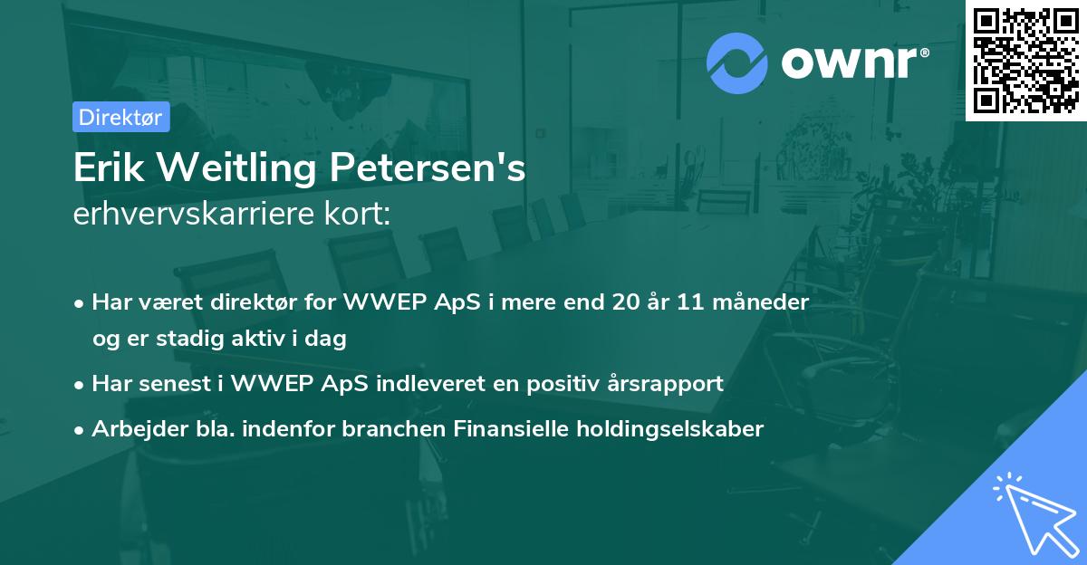 Erik Weitling Petersen's erhvervskarriere kort