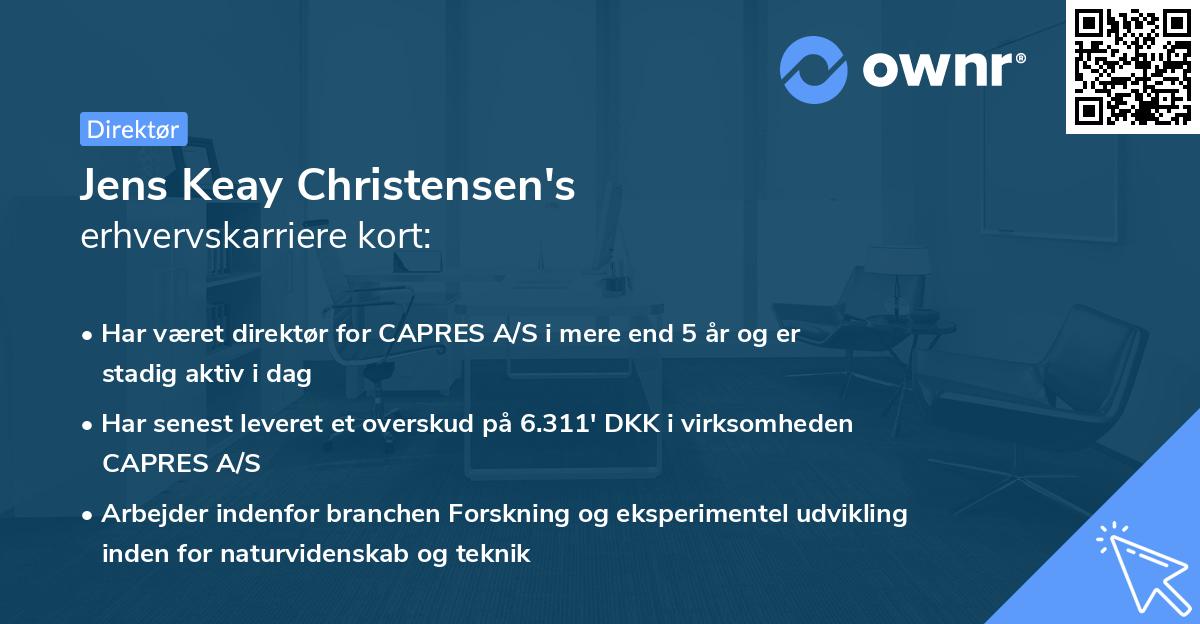 Jens Keay Christensen's erhvervskarriere kort