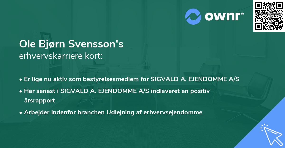 Ole Bjørn Svensson's erhvervskarriere kort