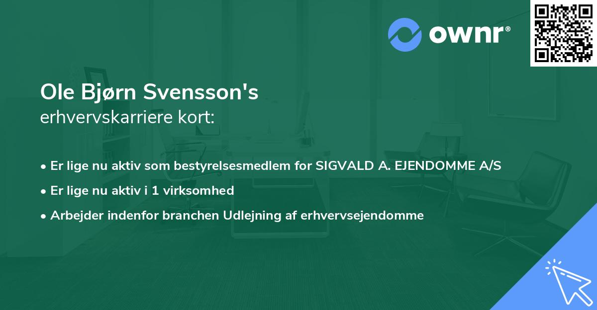 Ole Bjørn Svensson's erhvervskarriere kort