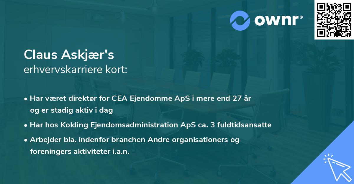 Claus Askjær's erhvervskarriere kort