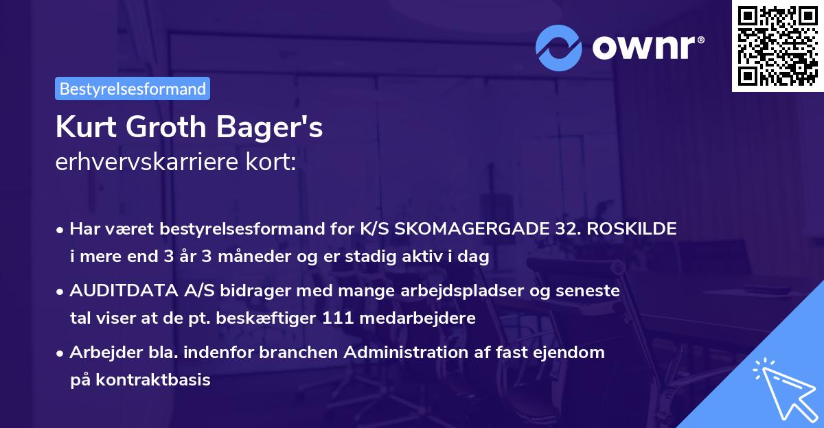 Kurt Groth Bager's erhvervskarriere kort