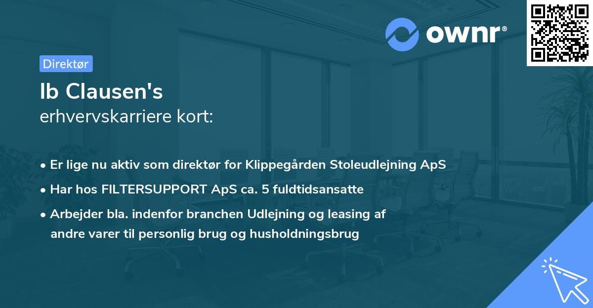 Ib Clausen's erhvervskarriere kort