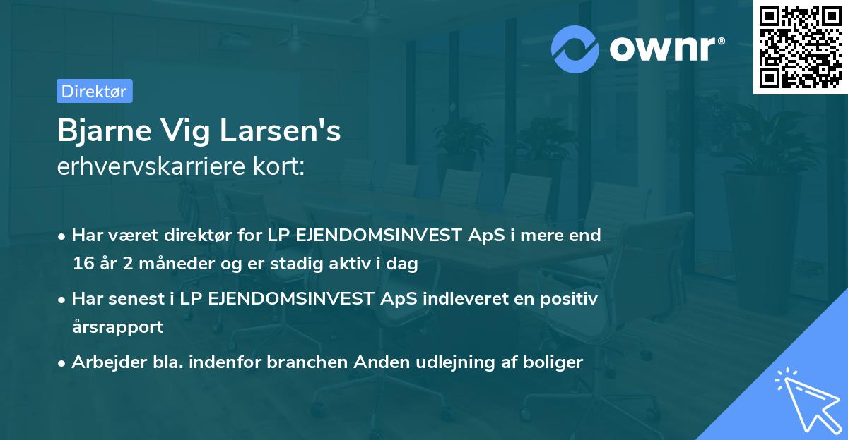 Bjarne Vig Larsen's erhvervskarriere kort