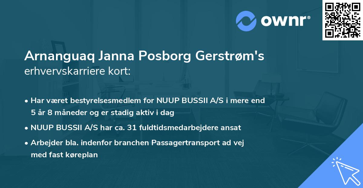 Arnanguaq Janna Posborg Gerstrøm's erhvervskarriere kort