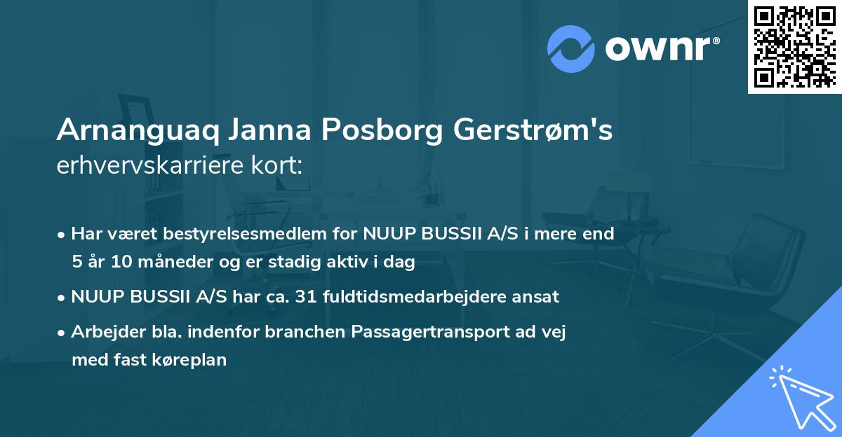 Arnanguaq Janna Posborg Gerstrøm's erhvervskarriere kort