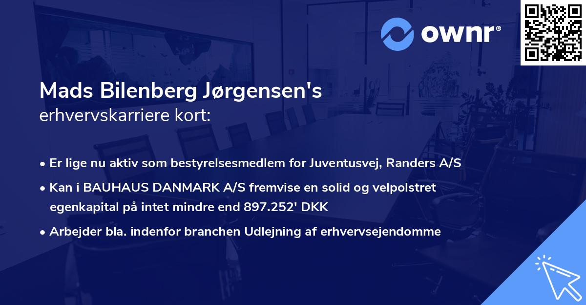 Mads Bilenberg Jørgensen's erhvervskarriere kort