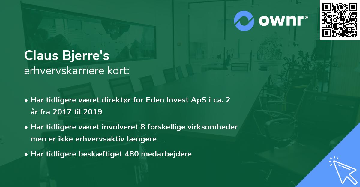 Claus Bjerre's erhvervskarriere kort