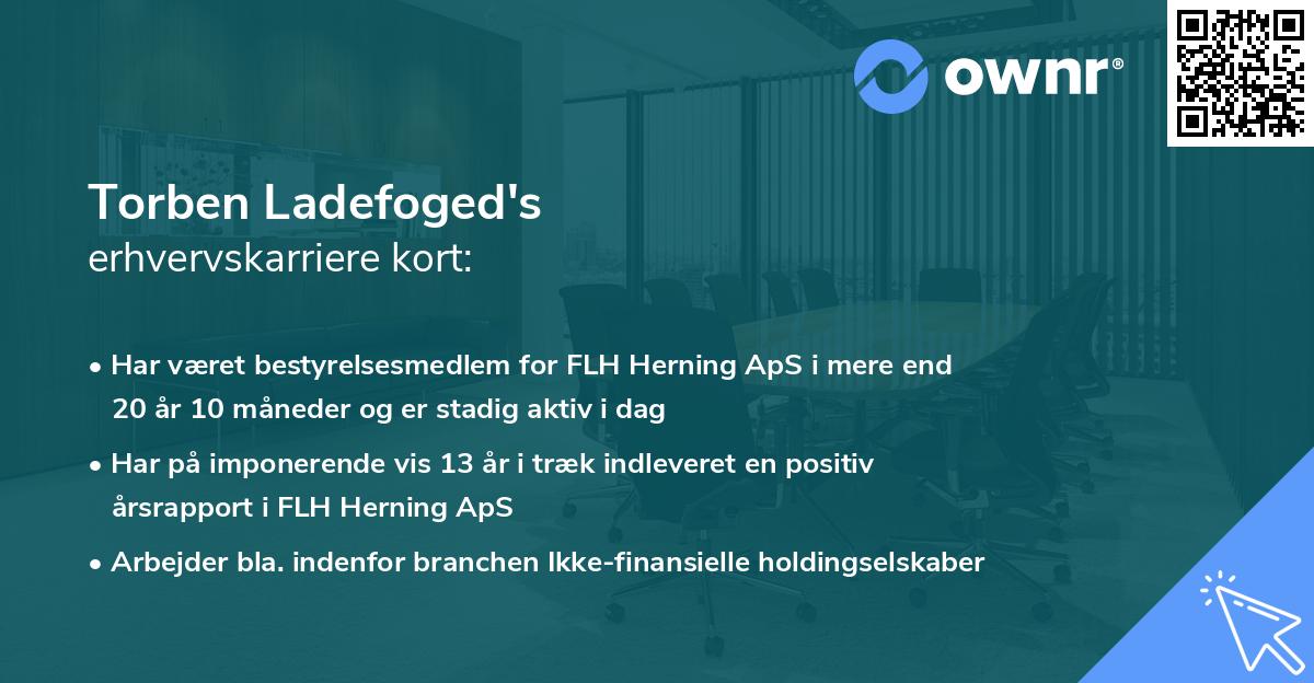 Torben Ladefoged's erhvervskarriere kort