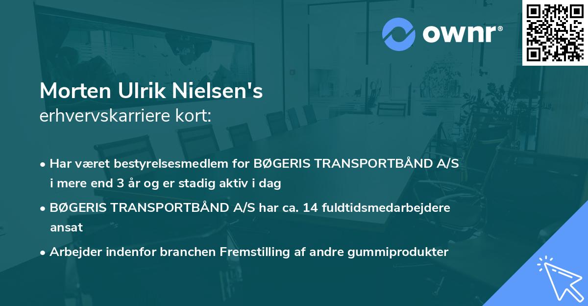Morten Ulrik Nielsen's erhvervskarriere kort