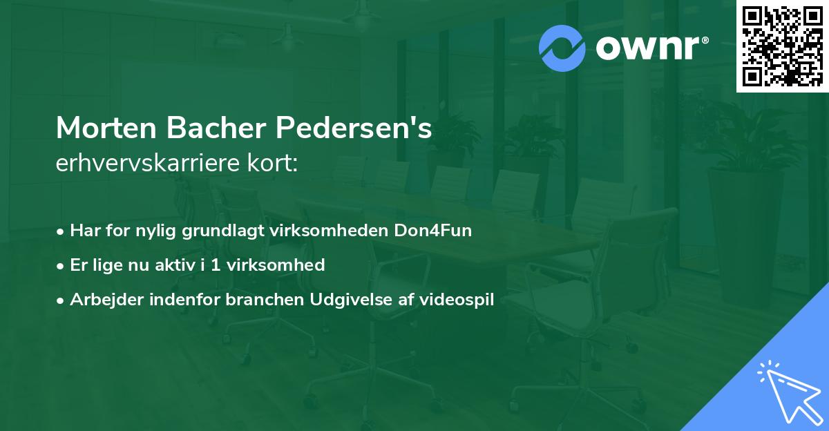 Morten Bacher Pedersen's erhvervskarriere kort