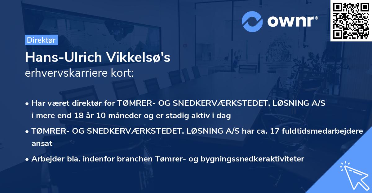 Hans-Ulrich Vikkelsø's erhvervskarriere kort