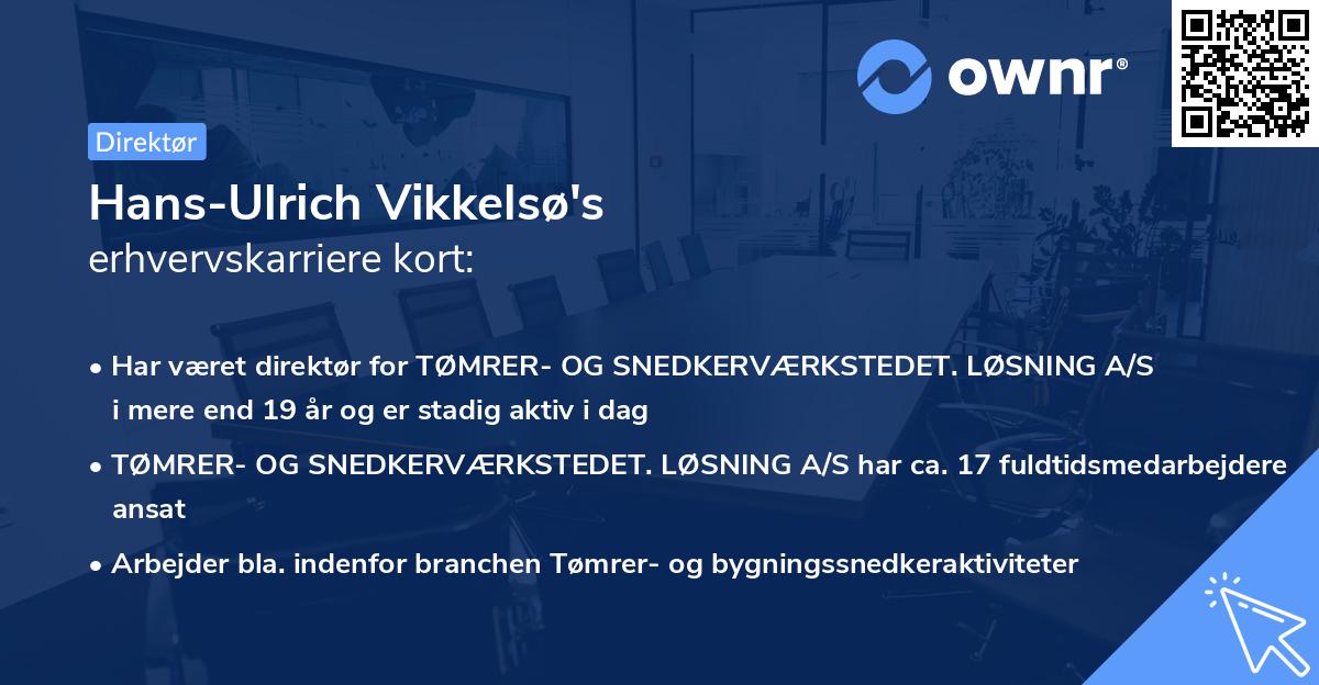 Hans-Ulrich Vikkelsø's erhvervskarriere kort